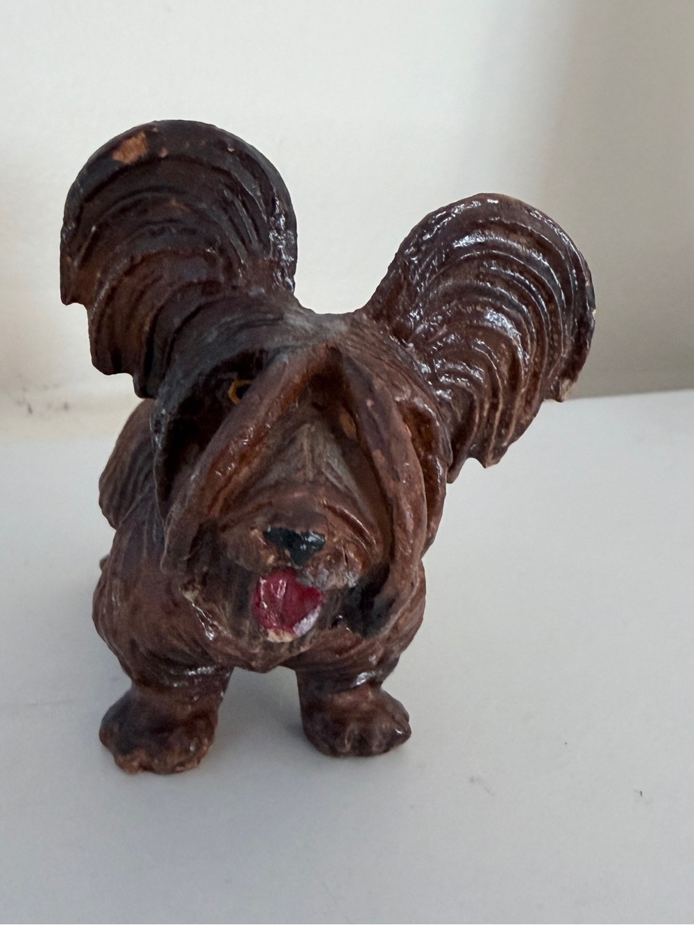 Vintage Hand Carved Anri Italy Terrier Dog Figurine